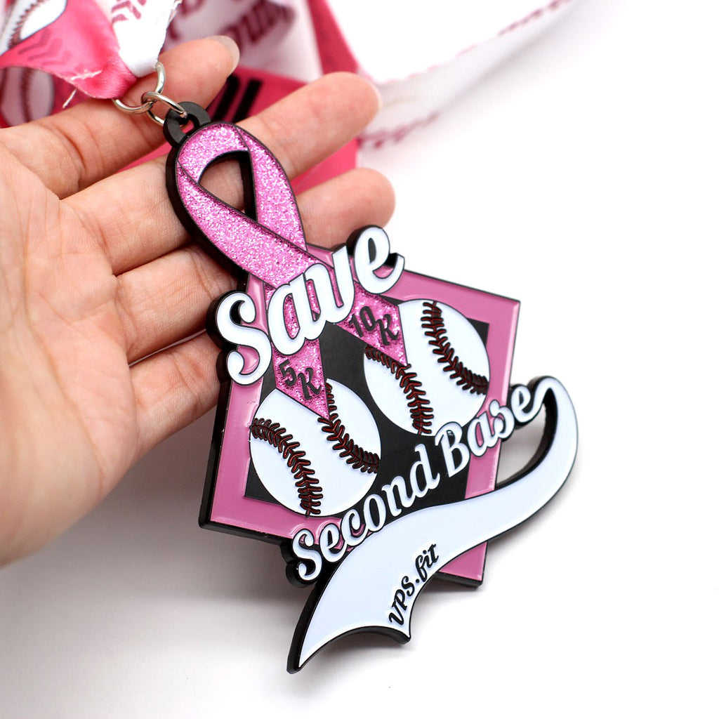Save 2nd Base Sticker Save Second Base - Breast Cancer Awareness Run - Virtual Pace Series